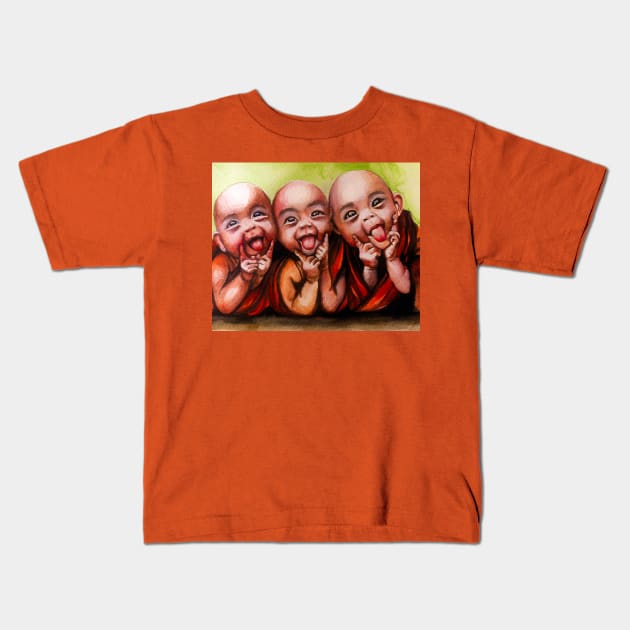 Asian kids Kids T-Shirt by The artist of light in the darkness 